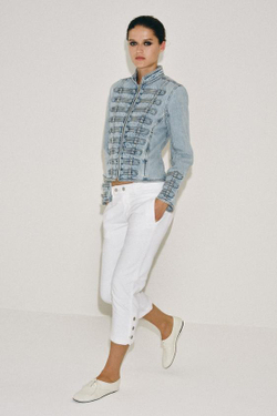 ZARA ДЖИНСЫ КАПРИ СО СРЕДНЕЙ ПОСАДКОЙ — ZW COLLECTION, БЕЛЫЙ