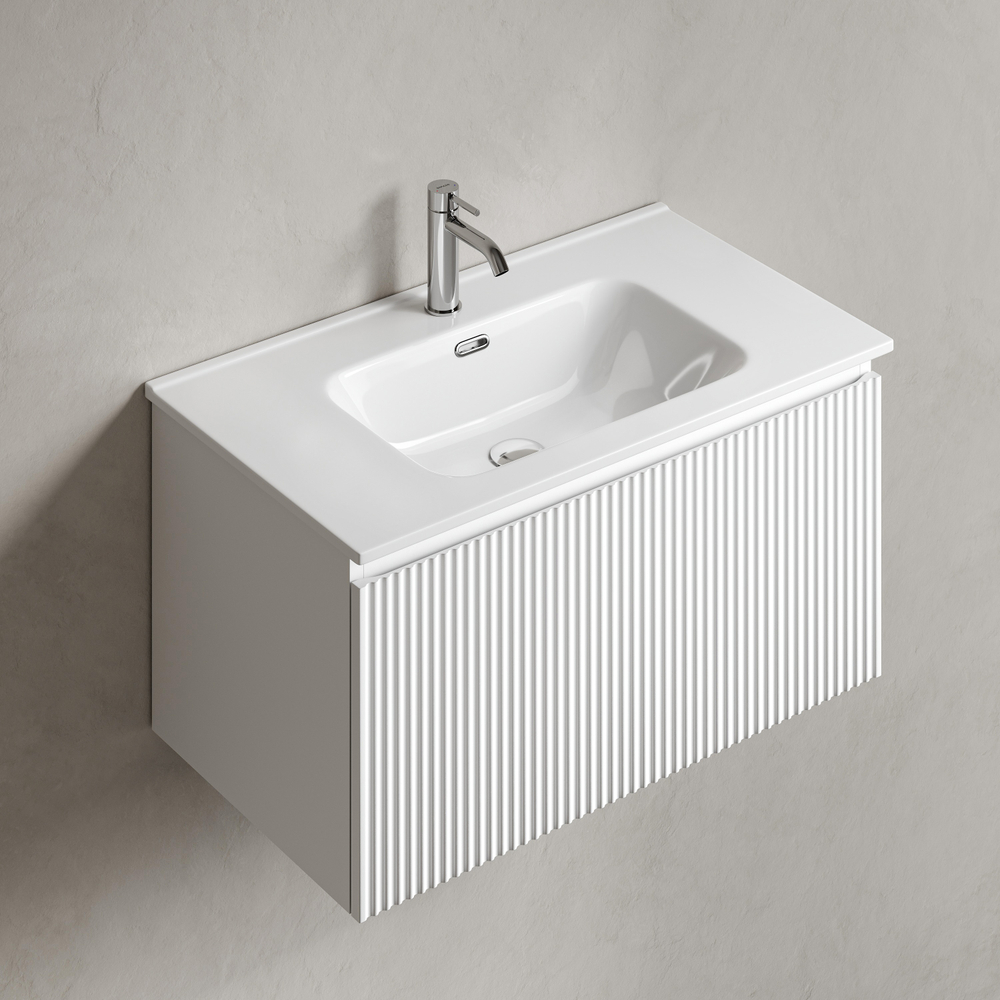 Тумба подвесная SANCOS Snob R 1.0 790х445х406, c одним ящиком оснащенным доводчиками, Bianco , арт.SNR1.080W