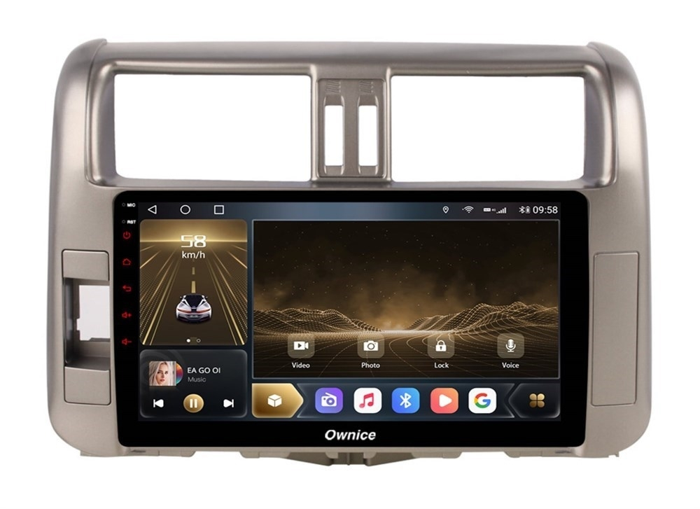 Штатная магнитола OWNICE OL-9613-N для Toyota Land Cruiser Prado 150 2009-2013 темно-серый на Android 12.0