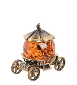 Народные промыслы AM-1480 Фигурка «Карета» (латунь, янтарь)