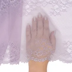 Кружево эластичное лаванда светлая 22,5 см, Китай