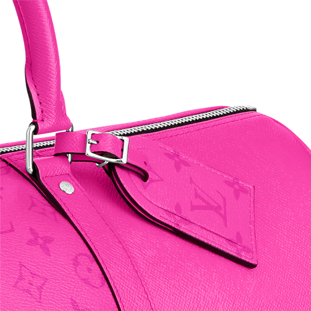 LOUIS VUITTON Keepall Coated Canvas With Leather Travel Bag, Crossbody Bag, One Shoulder Handbag Men"s Rose Red