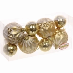 Новогодние шары 6/4 см (набор 8 шт) «Яркий восторг», Золото