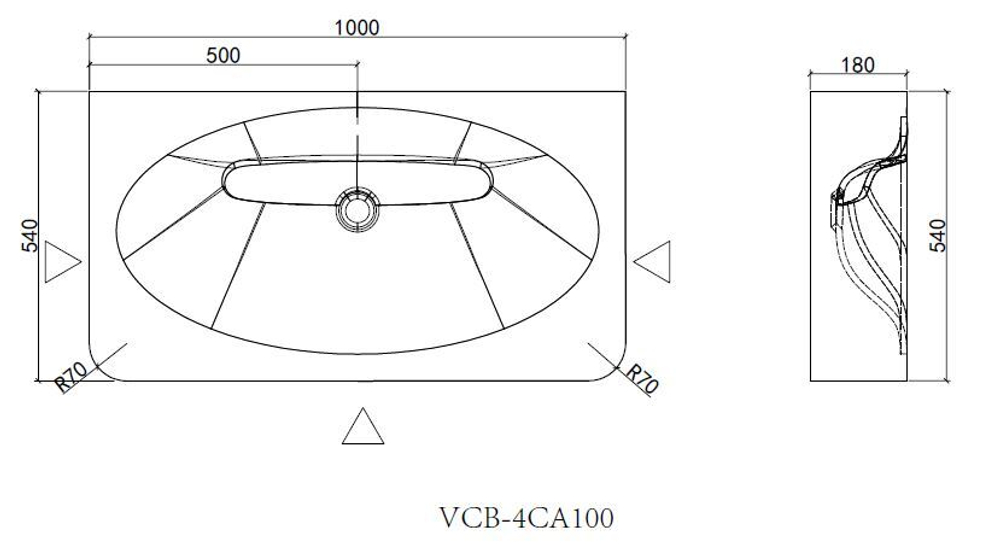 Раковина Caprise VCB-4CA100MWG, Corian, цвет белый матовый + серый матовый