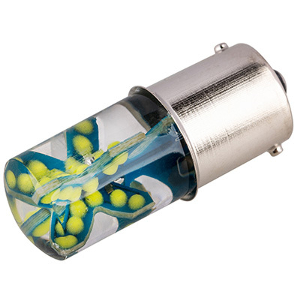 Лампа светодиодная 12V 21W металлический цоколь 1-конт. белый 48 COB BA15s S25 2 шт. Skyway