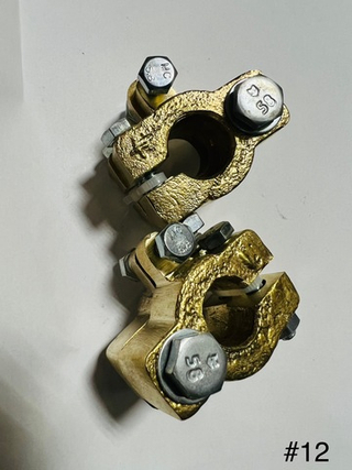 Клеммы АКБ "+-" латунь ГРУЗОВАЯ болт 08 (№12) зин