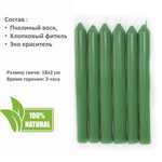 Свечи восковые красные. зеленые 12 штук , 18х2 см