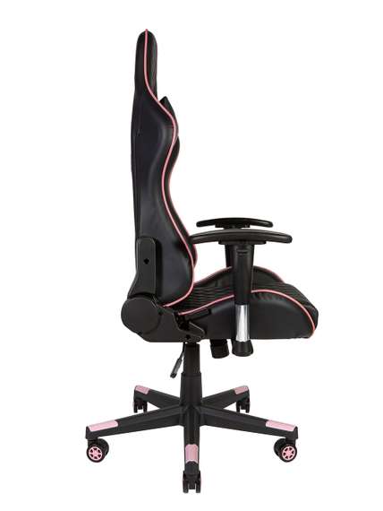 Кресло офисное Норден / Лотус GTO /Lotus GTO / черная экокожа фиолетовая окантовка/ пластиковая крестовина