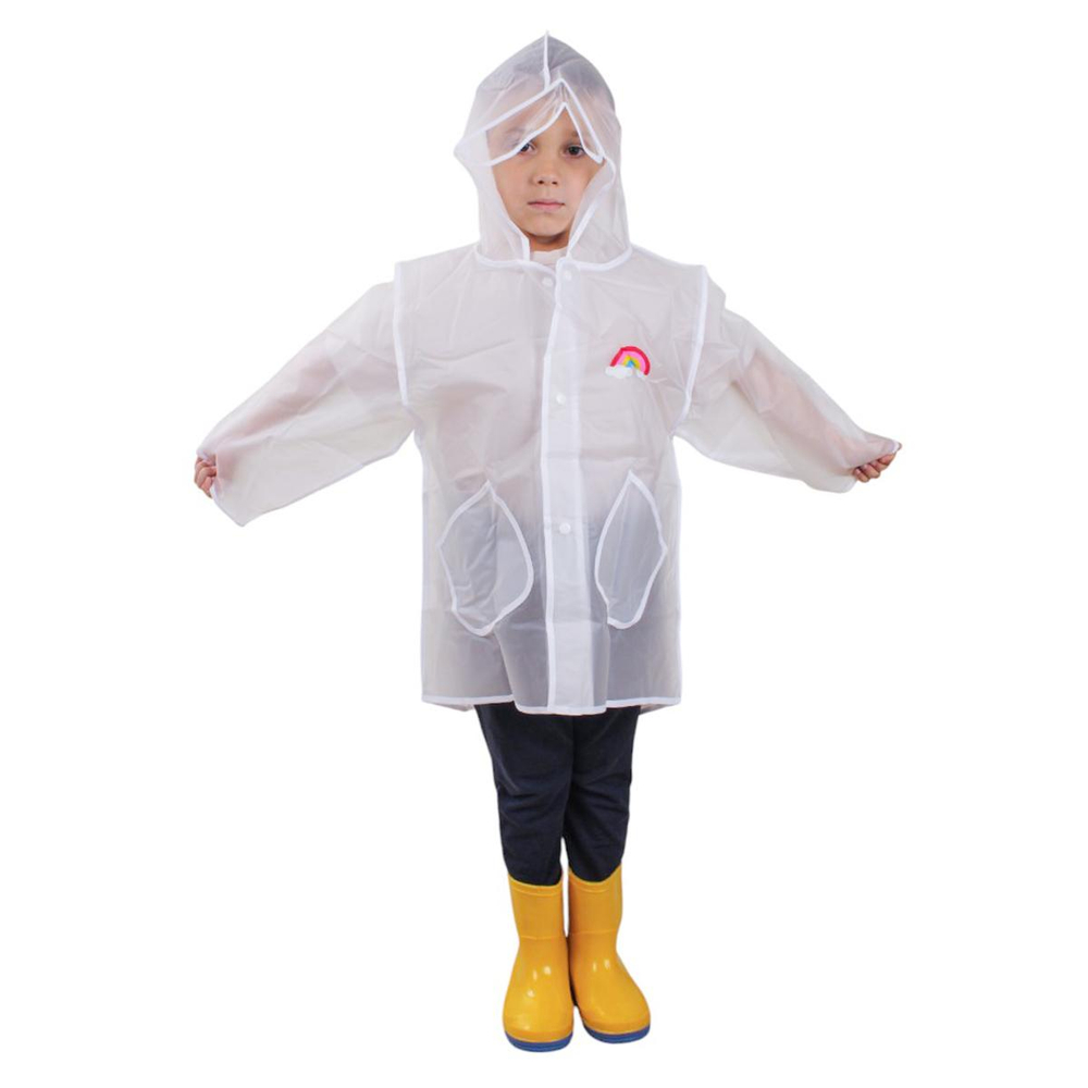 Дождевик с капюшоном, голубой, размер S D-4879