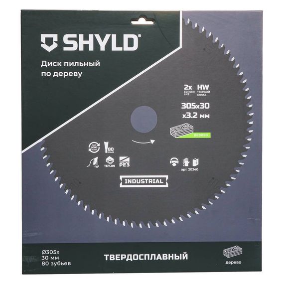 Диск пильный по дереву SHYLD 305х30мм 80Т (20340)