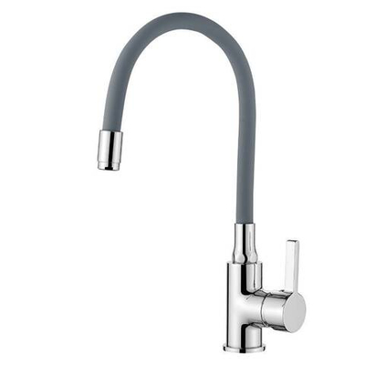 смеситель кухня  LEDEME гибкий шланг серый L4898-9