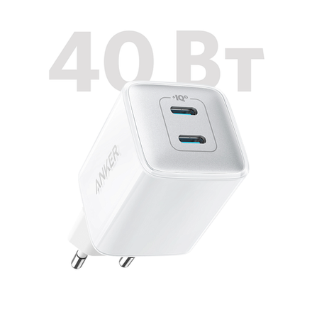 Зарядное устройство Anker PowerPort 521 Nano Pro 2xUSB-C - 40 W White (Белый)