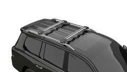 Багажник на рейлинги для Chevrolet Tahoe II (1999-2007) LUX CONDOR, с замком, серебро, арт.606961+607074