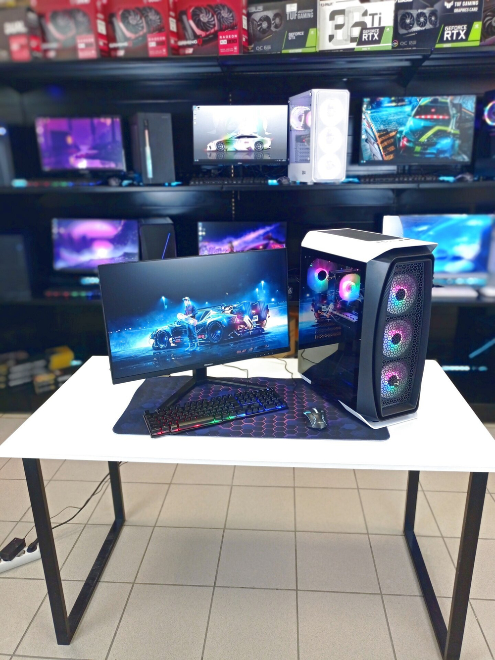 Игровой компьютер с монитором 27 дюйма, i7 8 ядер, Озу-16GB, AMD Radeon RX580 8GB, SSD 512GB, Windows 11