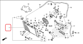 19010-MKN-T51. RADIATOR COMP. (T.RAD). Radiator for Honda CB650R 2019-2023