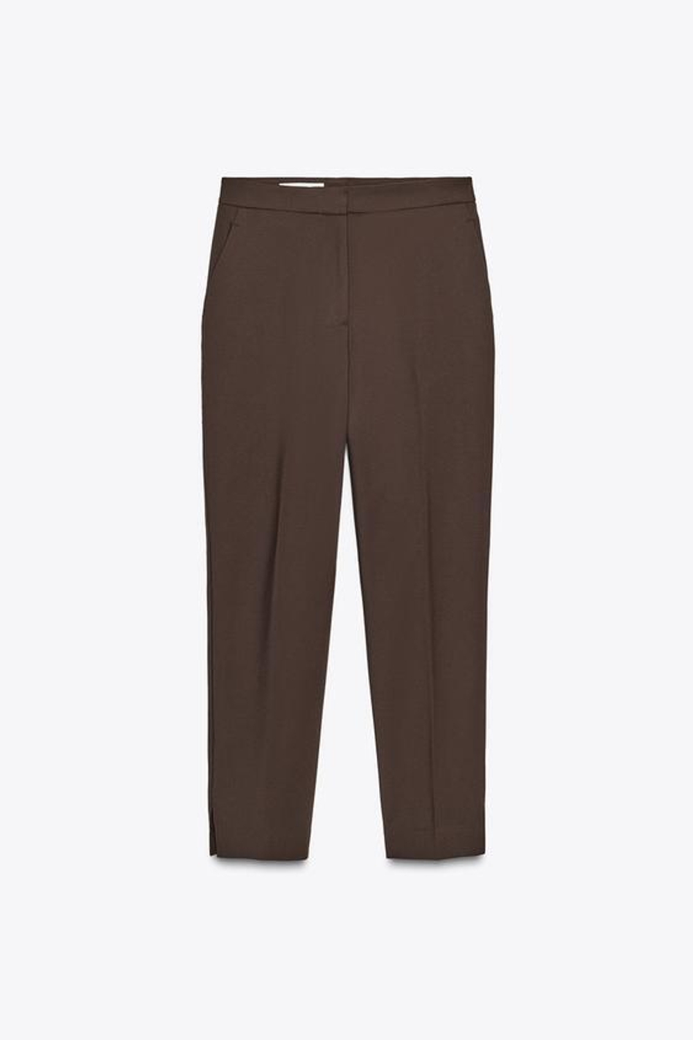 ZARA БРЮКИ С РАЗРЕЗАМИ СНИЗУ, КОРИЧНЕВЫЙ