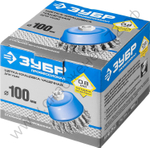 ЗУБР 100 мм, стальная проволока, 0.8 мм, Щетка чашечная, Профессионал (35277-100)