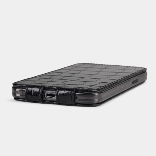 Special order: Чехол для iPhone 12 Pro Max из натуральной кожи крокодила, цвета черный лак