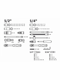 Набор инструментов Волат 18510-94, 94 предм., черный