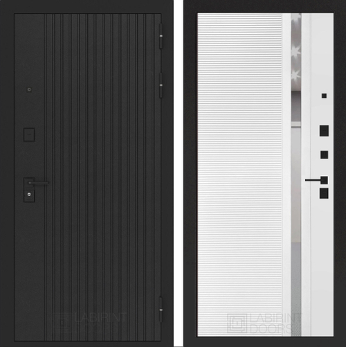 Бункер 06-31 белый софт, зеркальная вставка с тонировкой