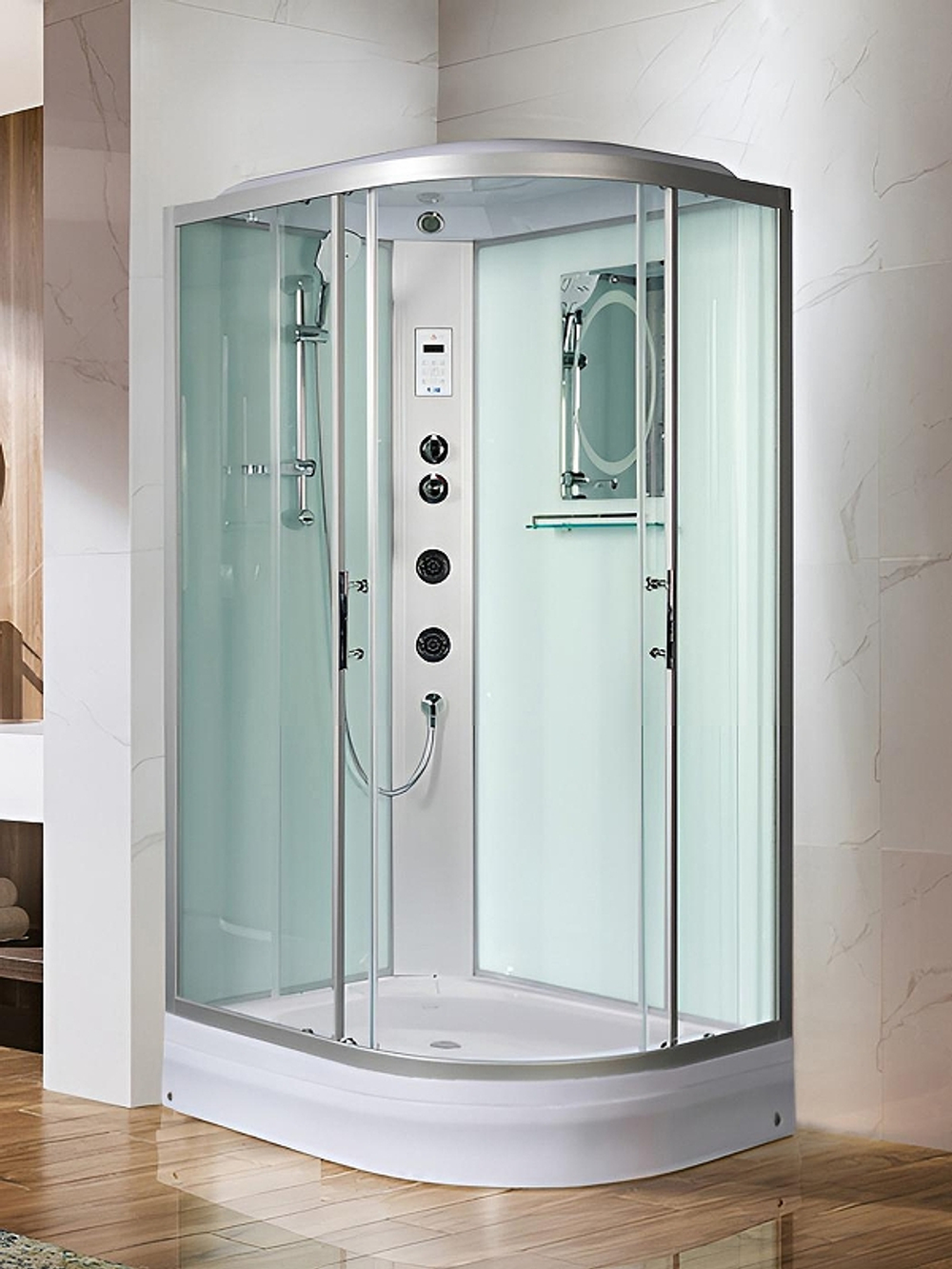 Душевая кабина WeltWasser (ВельтВассер) Werra XL 1204 L, со средним поддоном, с электрикой и ГМ, 120x90x226