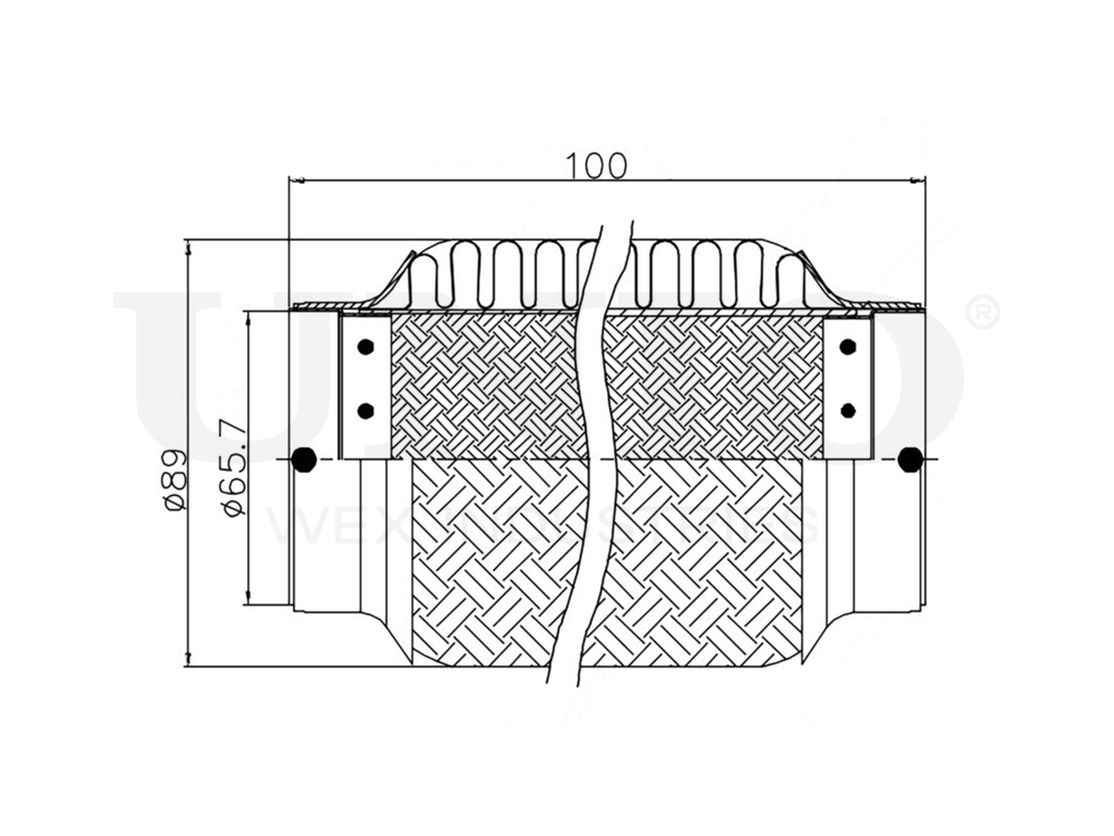 Гофра глушителя 65x100 мм InnerBraid UNIO EXP-65100