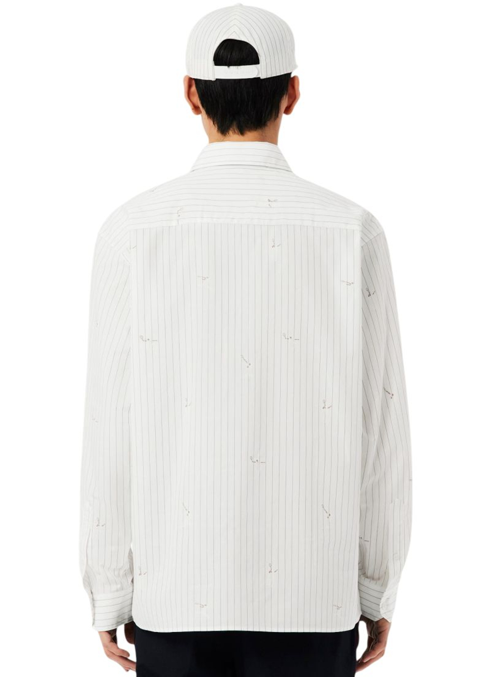 Мужское теннисное поло Lacoste Relaxed Fit Embroidered Cotton - white