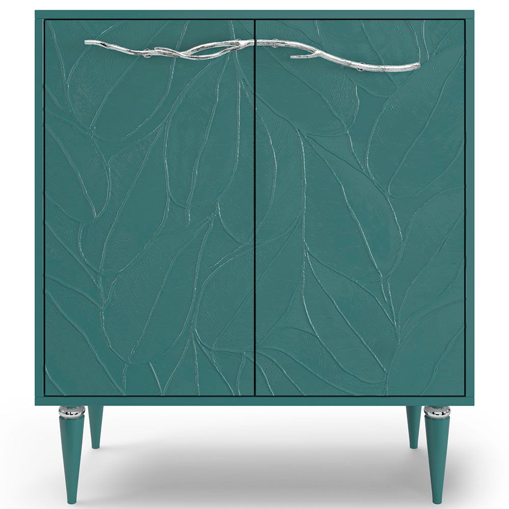 Комод Арт Колор leaves Классик Сильвер с 2 полками Пастельно-синий