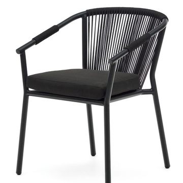 Xelida Садовый стул из алюминия и черного шнура Испания La Forma