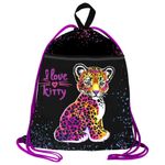 Мешок для обуви BRAUBERG, с петлей, светоотр.полоса, 2 отделения, 46х36 см, Leopard, 272395