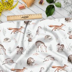 Ткань шифон лесные зверьки