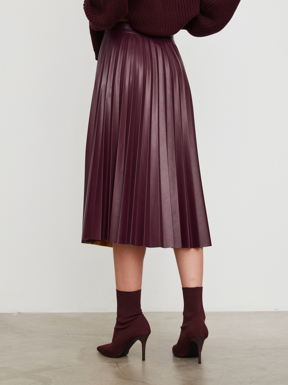 Юбка Pleatst Bordo