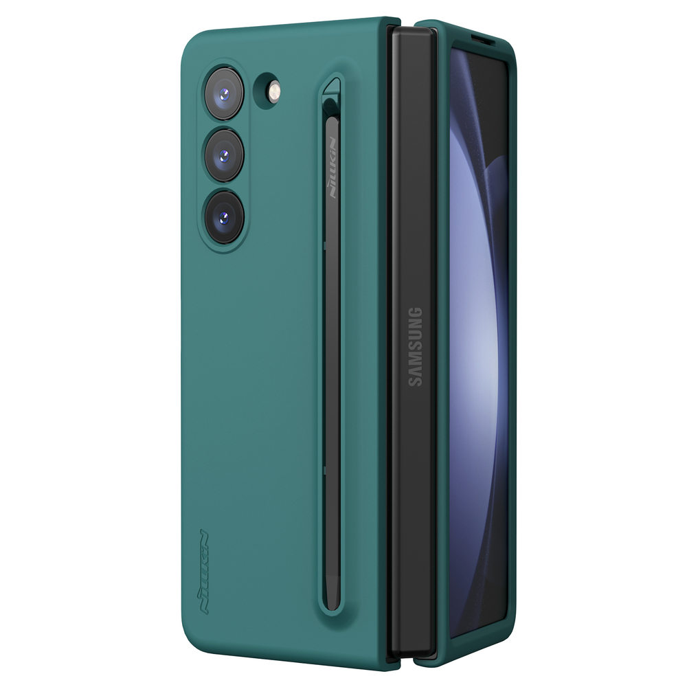 Чехол зеленого цвета (Light Green) от Nillkin для Samsung Galaxy Z Fold 5, серия Flex Pure Fold Case (в комплекте съемное перо S Pen)