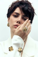 Кольцо Роза, фарфор с позолотой