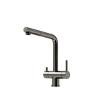 Смеситель для кухни Sancos Spin с вытяжным изливом, краном для фильтра, вороненая сталь, SC4015GG