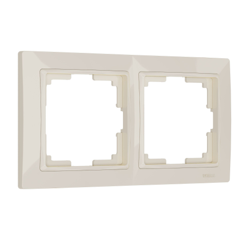 Рамка из поликарбоната на 2 поста Snabb Basic слоновая кость W0022003