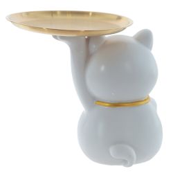GAEM Фигурка декоративная с подносом "Кошка", L18 W14,5 H16,5 см
