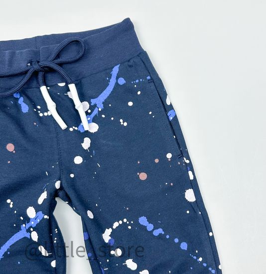 Брюки из футера "Космические брызги" индиго