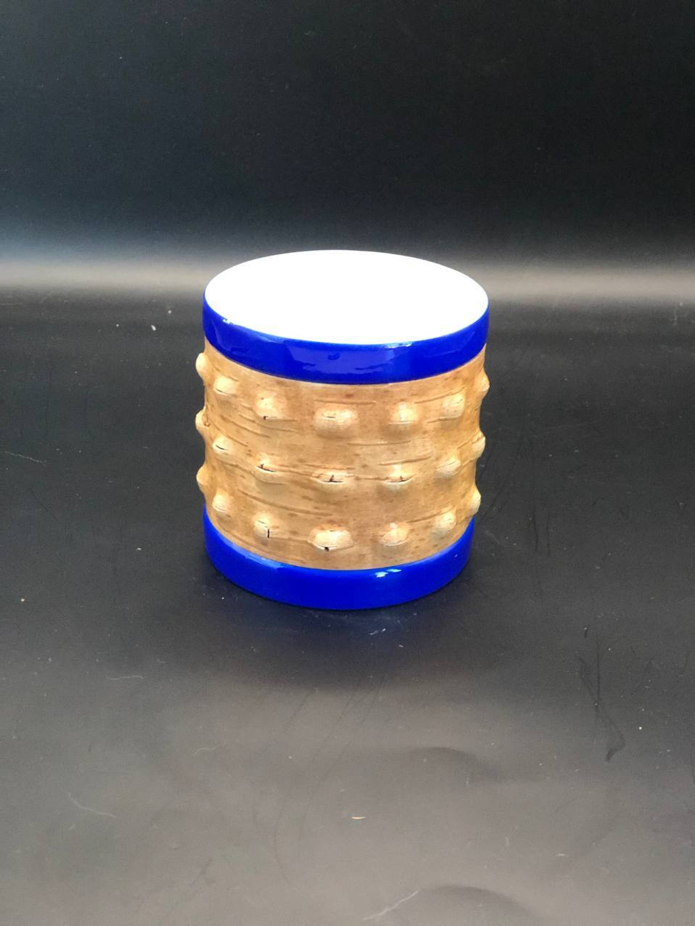 Кружка малая фарфоровая без ручки с берестой. Коллекция Dots (Пупырышки или Точки)