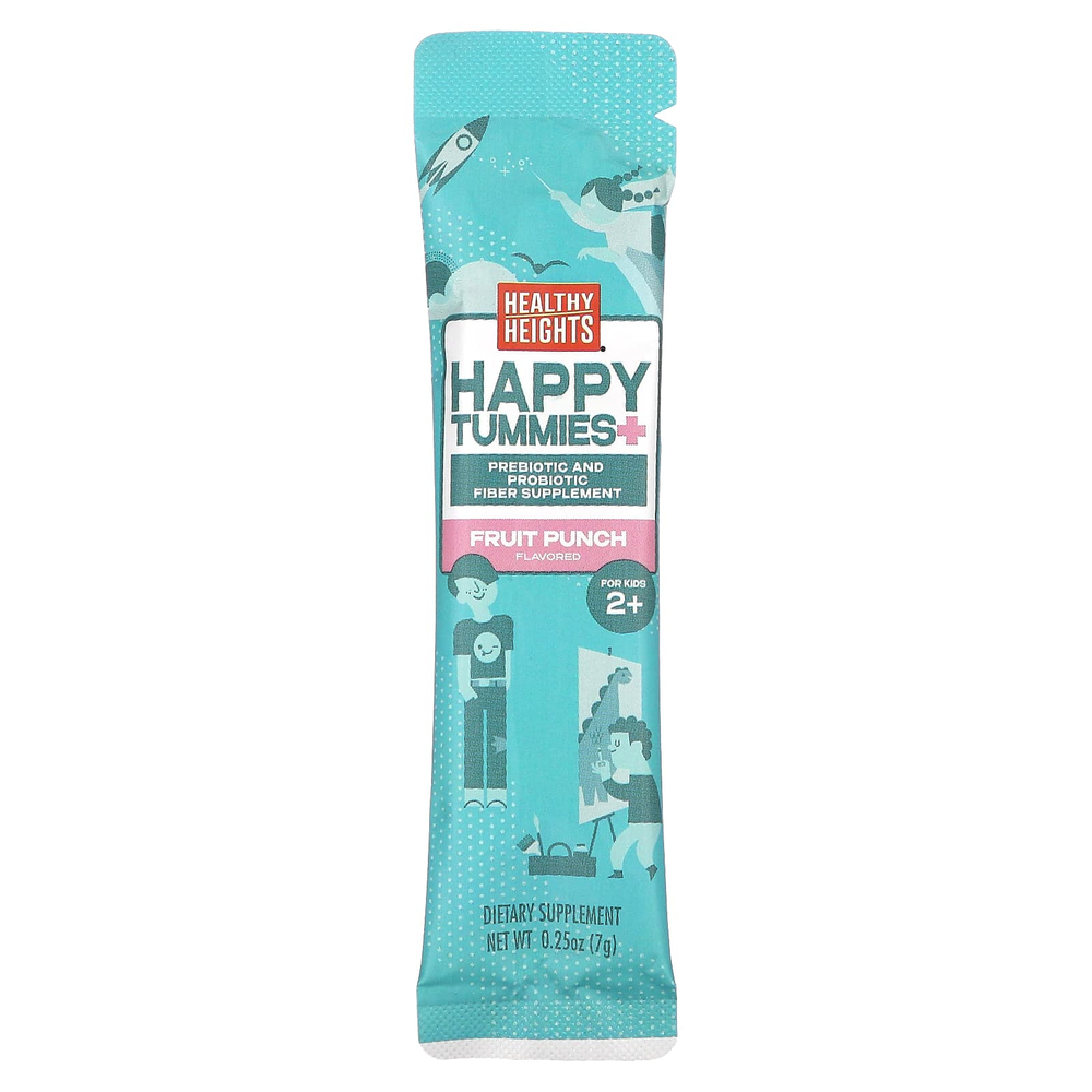 Healthy Heights, Happy Tummies+, для детей от 2 лет, фруктовый пунш, 24 пакетика по 7 г (0,25 унции)