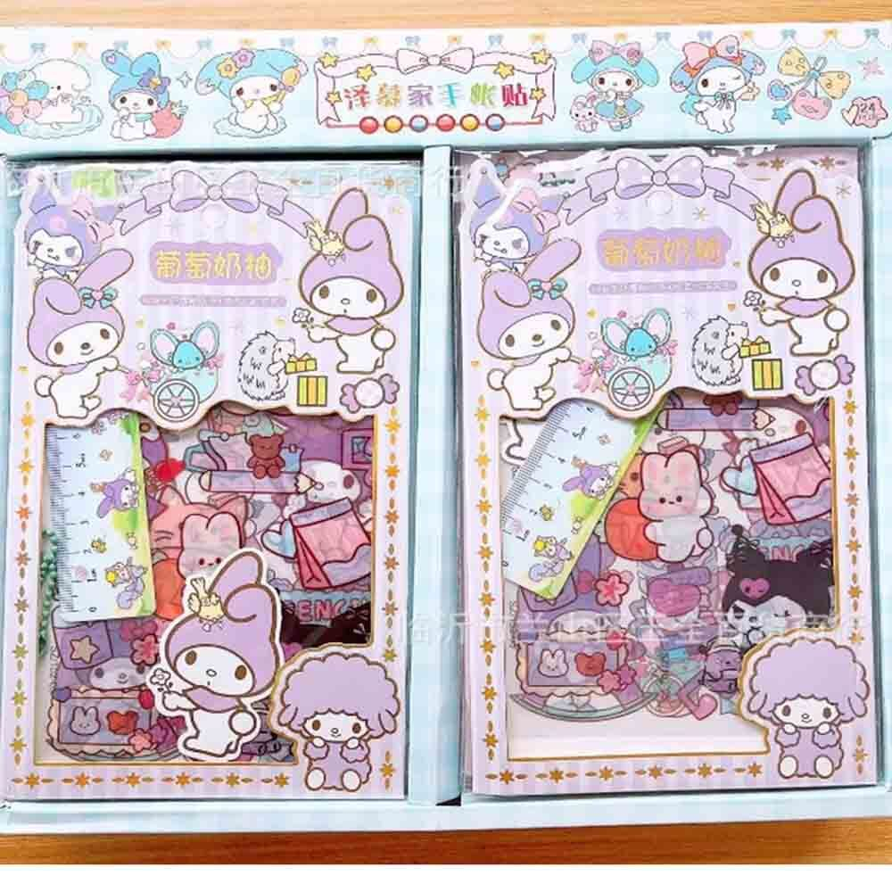 Набор наклеек+линейка Sanrio