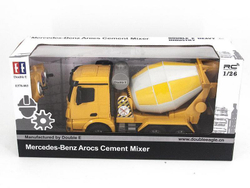 Радиоуправляемая бетономешалка Double Eagle Mercedes-Benz Arocs 1:26 с пультом, вращающийся кузов, звуковые эффекты, для детей