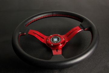 Спортивный руль Nardi style кожа с выносом 60мм красный