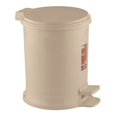 Ведро для мусора с педалью 11л цвет светло-бежевый, устойчивое