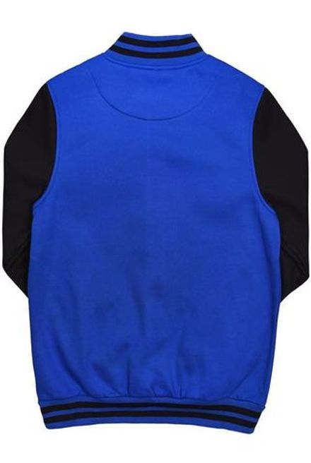 Куртка бомбер синий с черными рукавами