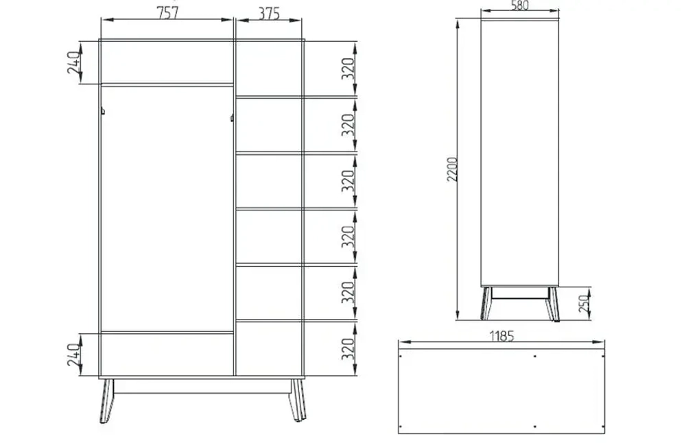 Шкаф трёхдверный спальня "Калгари"