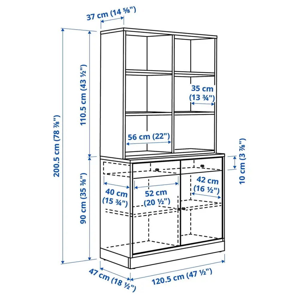 Книжный шкаф - TONSTAD IKEA/  ТОНСТАД  ИКЕА,  200,5х121 см,  светло-коричневый