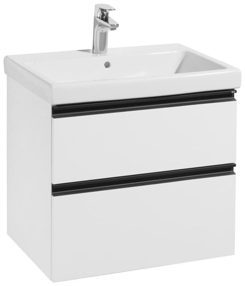 Тумба подвесная ROCA DOMI 800 2 ящика, белый глянец (A857458806) с раковиной ROCA THE GAP UNIK (7327472000)