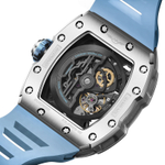 CERIEPON Silver Stone Racing Track Collection Glow In The Dark Men"s Cut Out Waterproof Watch Men"s Mechanical Movement