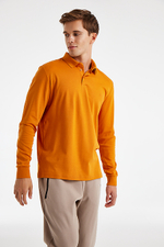 Лонгслив мужской поло Amber Glow оранжевый